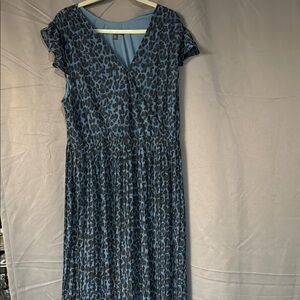 Blue Leopard Print Dress